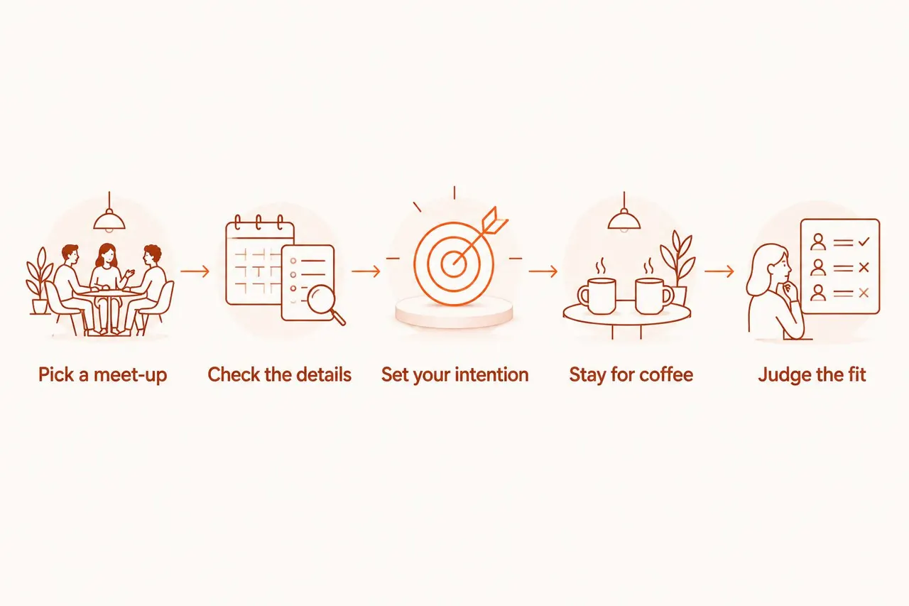Steps for choosing a run-club visit, from picking a meet-up to judging the fit