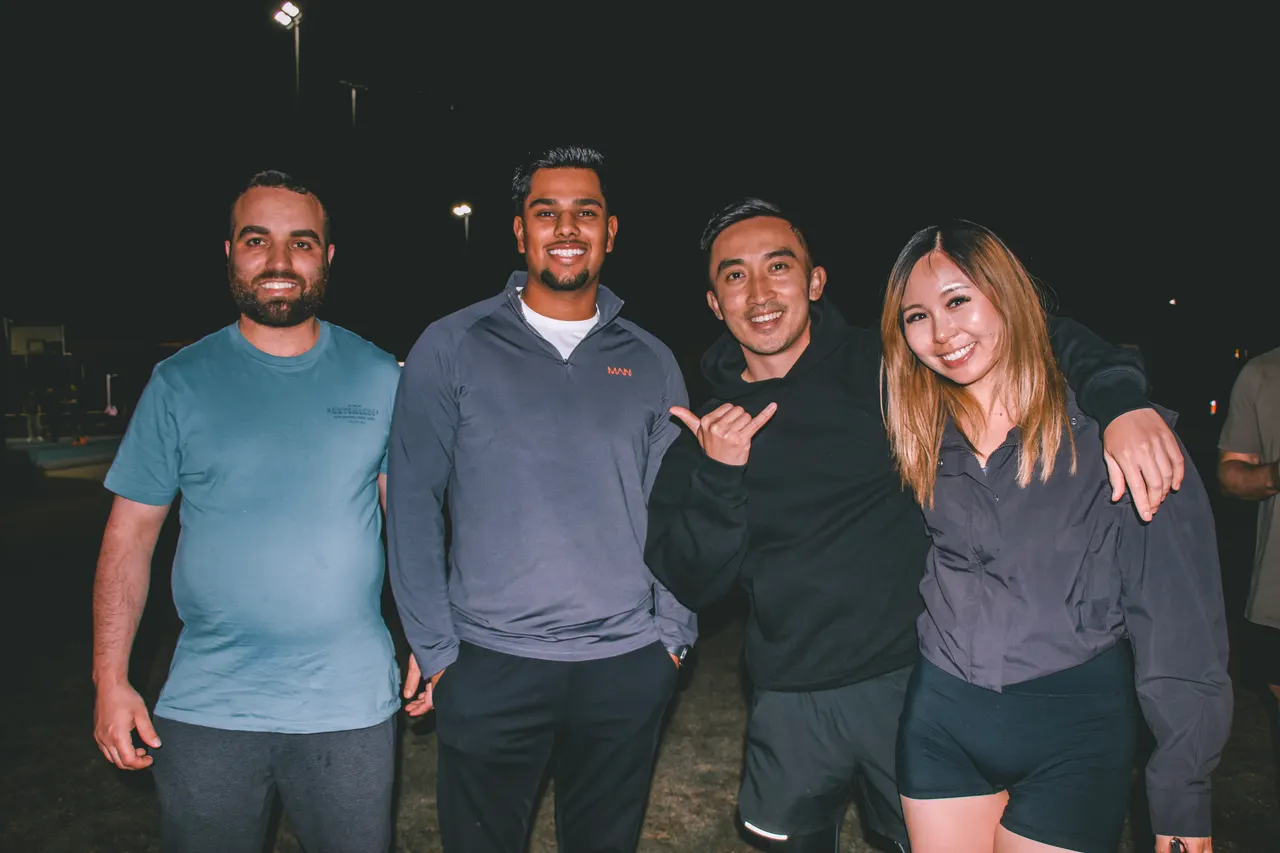 Runners running together on a Hills Run Club night run