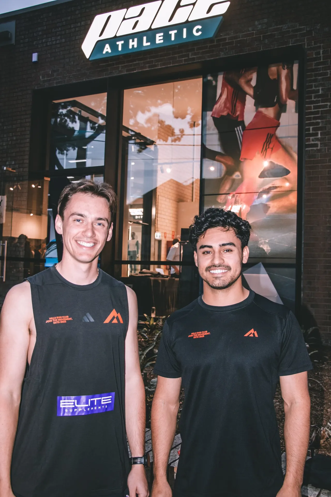 Two Hills Run Club runners outside Pace Athletic House of Rec on Mentmore Avenue, Rosebery